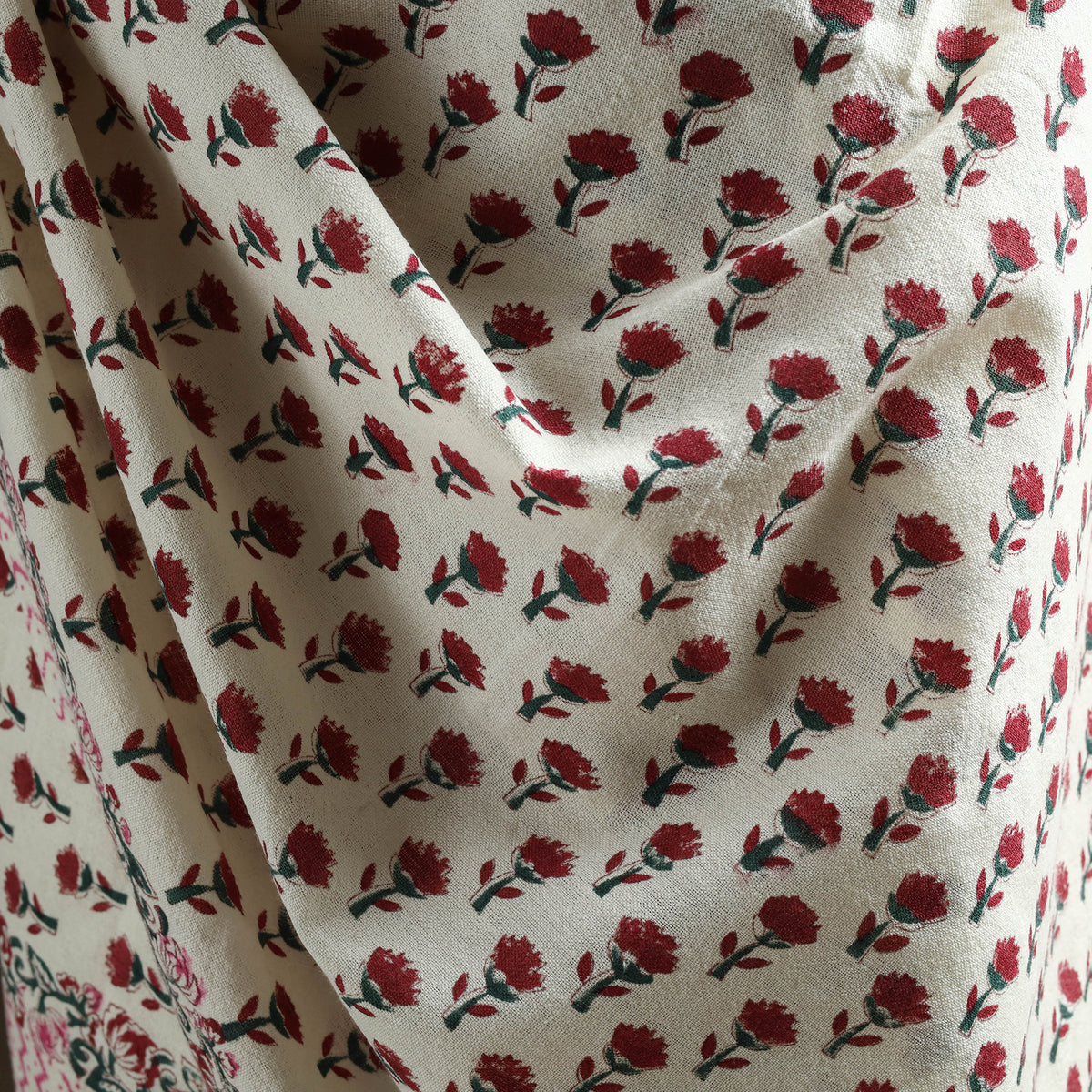 Floral Sanganeri Print Pure Merino Wool Handwoven Shawl 05