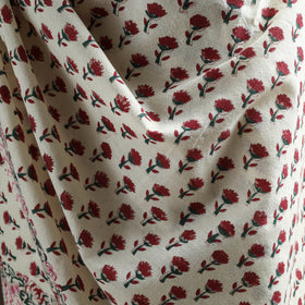 Floral Sanganeri Print Pure Merino Wool Handwoven Shawl 05