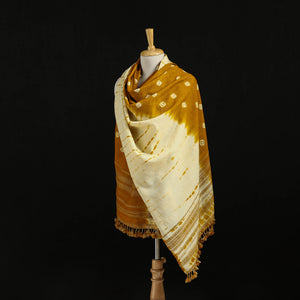 Yellow - Kutch Handwoven Bandhani Merino Wool Shawl 27