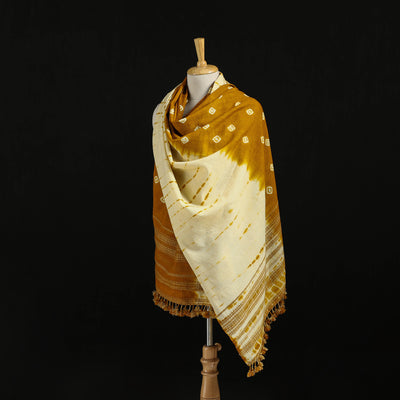 Kutch Handwoven Bandhani Merino Wool Shawl 27