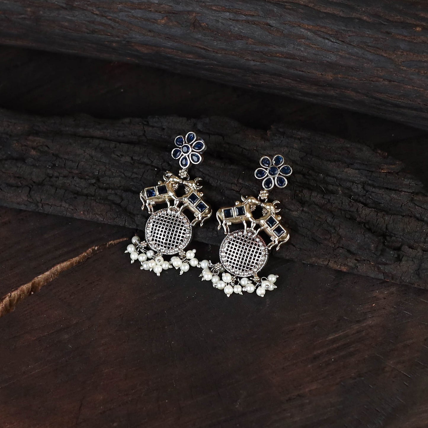 White - saanjh saaj classic german silver necklace set 49