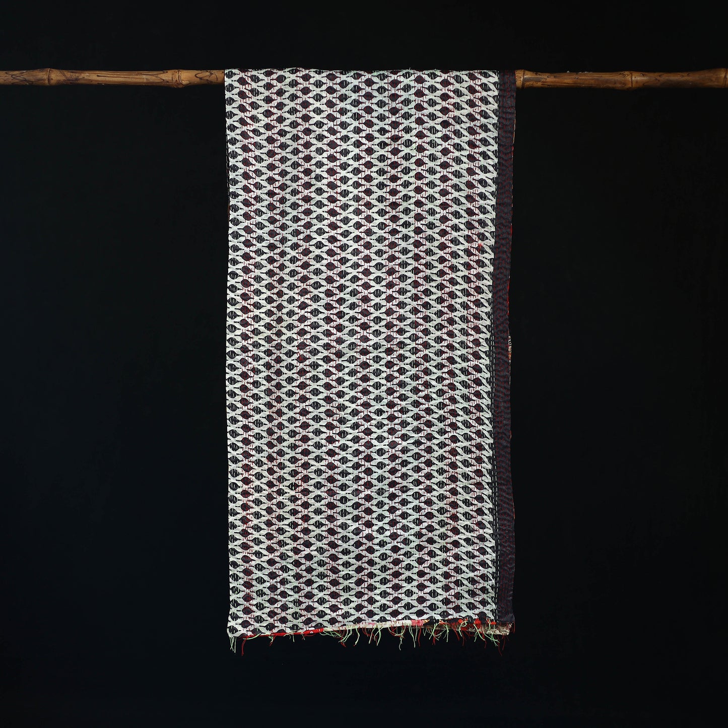Bengal Kantha Handwork Patchwork Reversible Silk Stole 151