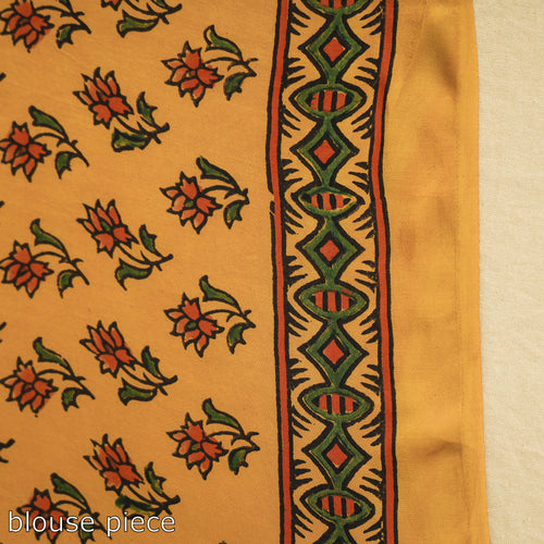 ajrakh block printed saree