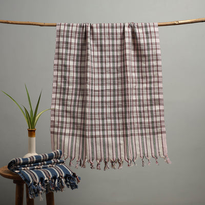 Handloom Fine Cotton Checks Bath Towel  76