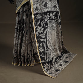 Kalamkari Printed Kota Doria Cotton Saree 03