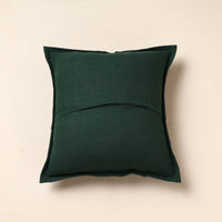 Green - Khambadiya Patchwork Cotton Cushion Cover (16 x 16 in)