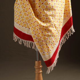 Floral Sanganeri Print Pure Merino Wool Handwoven Shawl 07