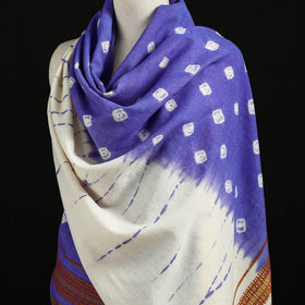 Kutch Handwoven Bandhani Merino Wool Shawl 29