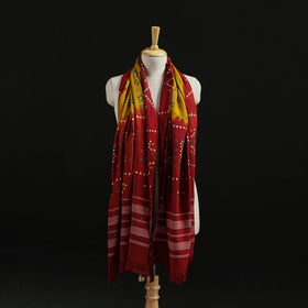 Kutch Handwoven Mirror Work Bandhani Tie-Dye Bagida Merino Wool Shawl 18