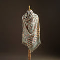Floral Sanganeri Print Pure Merino Wool Handwoven Shawl 08