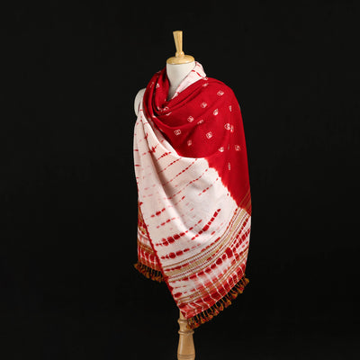Kutch Handwoven Bandhani Merino Wool Shawl 30