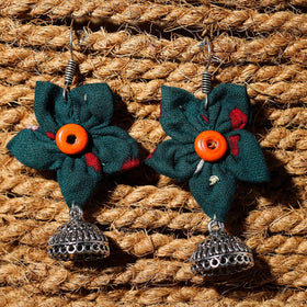 Green - sapna handcrafted gs fabart phool kali earrings