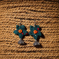 Green - sapna handcrafted gs fabart phool kali earrings