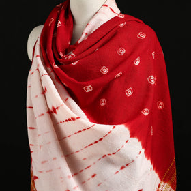 Kutch Handwoven Bandhani Merino Wool Shawl 30