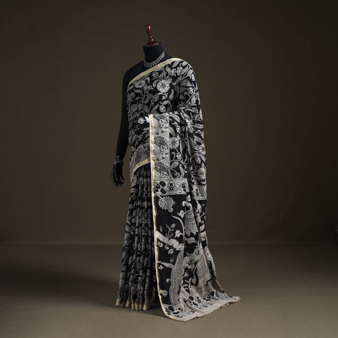 Kalamkari Printed Kota Doria Cotton Saree 05