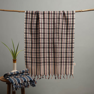 Handloom Fine Cotton Checks Bath Towel  80