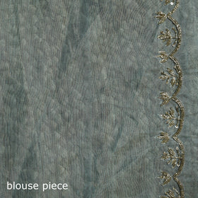 Pure Handloom Tissue Zari Buti Bead Work Katan Silk Chanderi Saree 09
