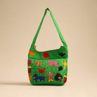 Green - Pipli Applique Work Shoulder Bag 06