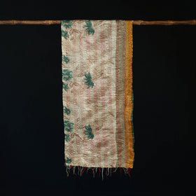 Bengal Kantha Handwork Patchwork Reversible Silk Stole 140