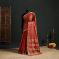 Pure Handloom Tissue Zari Buti Bead Work Katan Silk Chanderi Saree 10