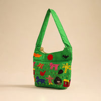 Green - Pipli Applique Work Shoulder Bag 06