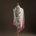 Floral Sanganeri Print Pure Merino Wool Handwoven Shawl 09