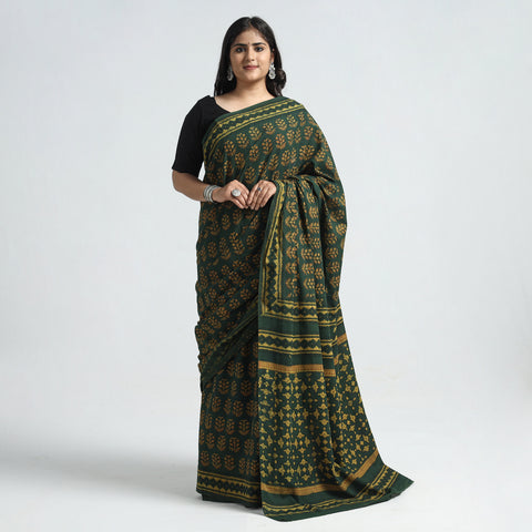 block printed saree