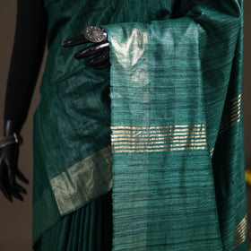 Ghicha Tussar Silk Bhagalpuri Pure Handwoven Saree with Zari Border 05