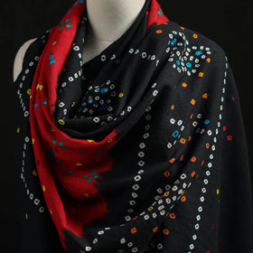 Kutch Handwoven Mirror Work Bandhani Tie-Dye Bagida Merino Wool Shawl 19