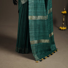 Ghicha Tussar Silk Bhagalpuri Pure Handwoven Saree with Zari Border 05