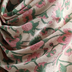 Floral Sanganeri Print Pure Merino Wool Handwoven Shawl 09