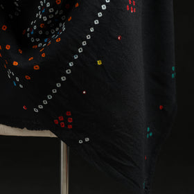 Kutch Handwoven Mirror Work Bandhani Tie-Dye Bagida Merino Wool Shawl 19
