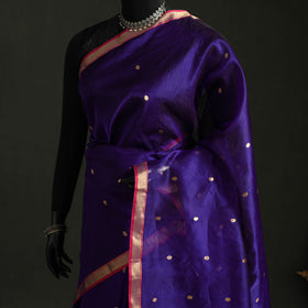 Pure Handloom Zari Buta Katan Silk Chanderi Saree 01