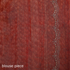 Pure Handloom Tissue Zari Buti Bead Work Katan Silk Chanderi Saree 10