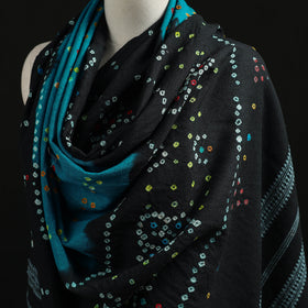 Kutch Handwoven Mirror Work Bandhani Tie-Dye Bagida Merino Wool Shawl 20