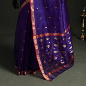 Pure Handloom Zari Buta Katan Silk Chanderi Saree 01