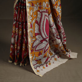 Kalamkari Printed Kota Doria Cotton Saree 06