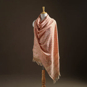 Floral Sanganeri Print Pure Merino Wool Handwoven Shawl 10