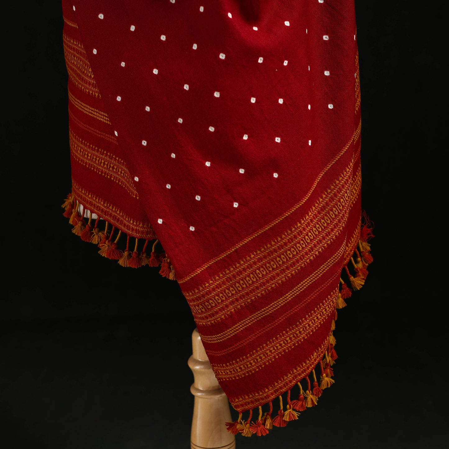 Kutch Handwoven Bandhani Merino Wool Shawl 32