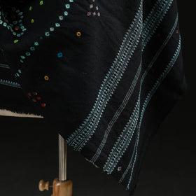 Kutch Handwoven Mirror Work Bandhani Tie-Dye Bagida Merino Wool Shawl 20