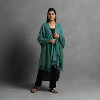 Green - Kumaun Handwoven Pure Merino Wool Shawl for Women 129