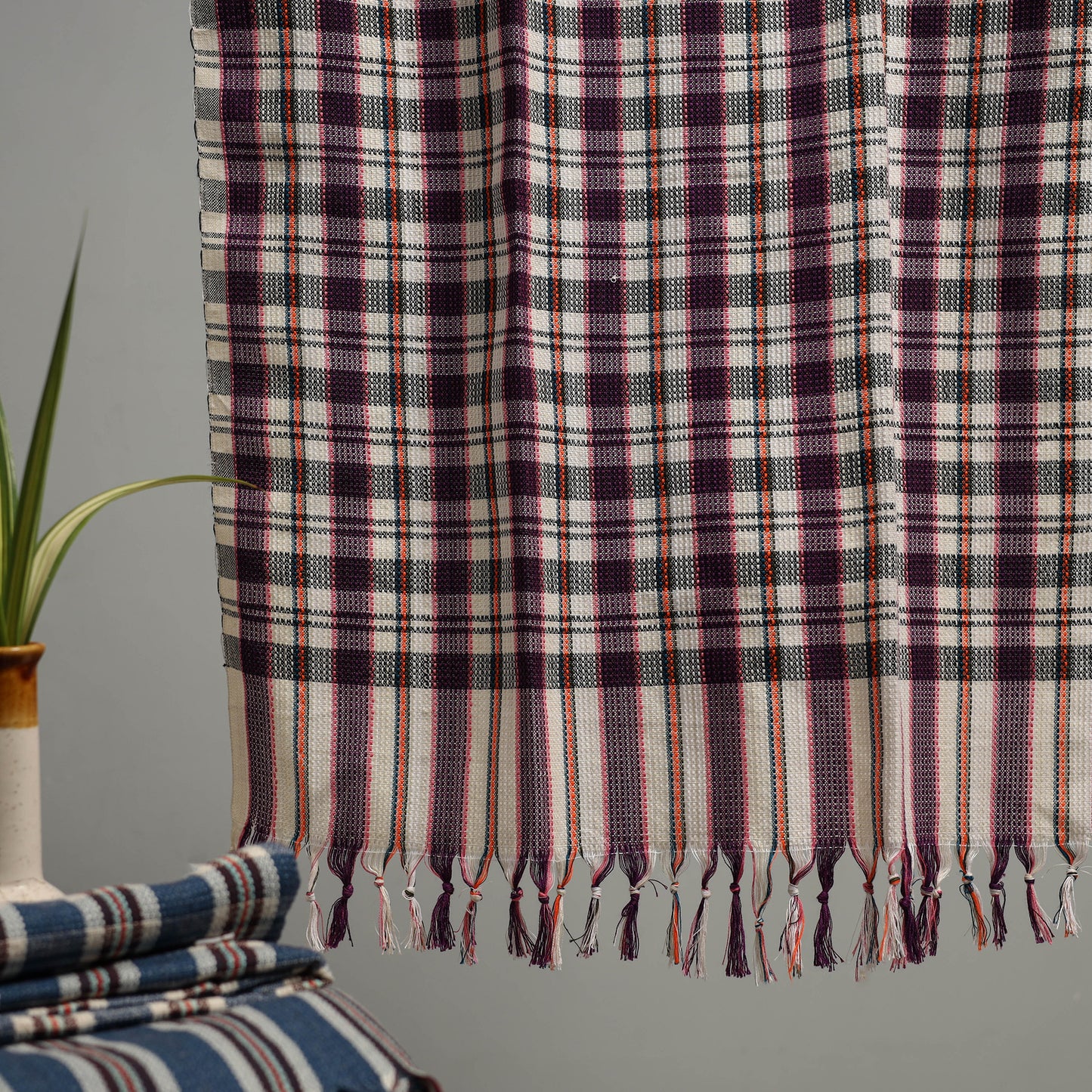Handloom Fine Cotton Checks Bath Towel  83