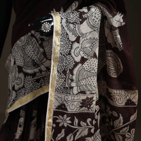 Kalamkari Printed Kota Doria Cotton Saree 07