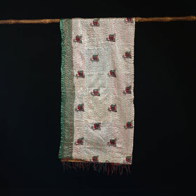 Bengal Kantha Handwork Patchwork Reversible Silk Stole 129