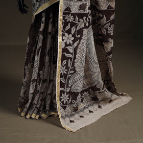 Kalamkari Printed Kota Doria Cotton Saree 07