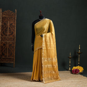 Pure Handloom Tissue Zari Buti Bead Work Katan Silk Chanderi Saree 12