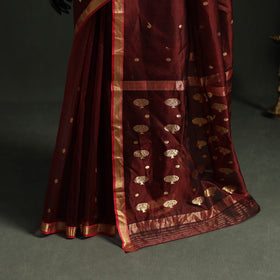 Pure Handloom Zari Buta Katan Silk Chanderi Saree 02