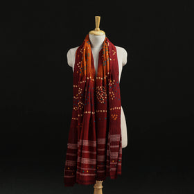 Kutch Handwoven Mirror Work Bandhani Tie-Dye Bagida Merino Wool Shawl 22