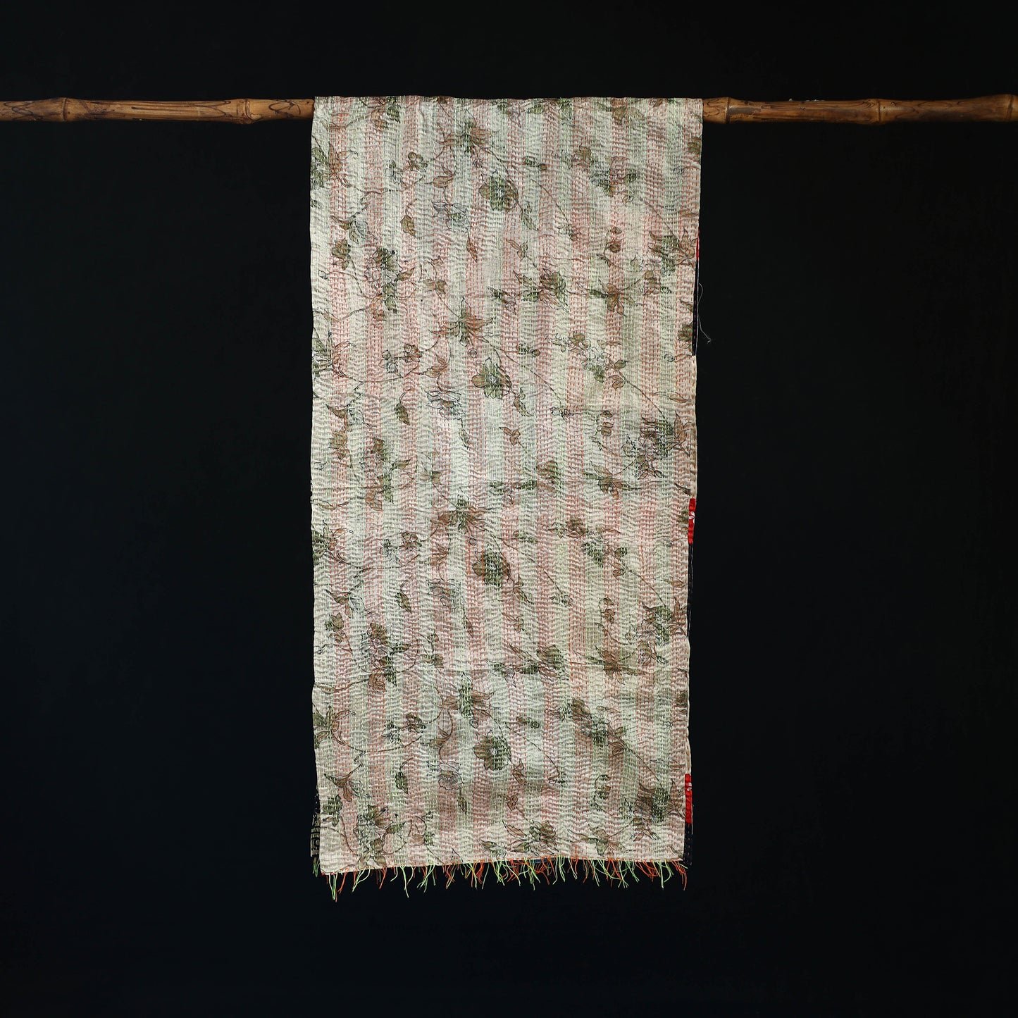 Bengal Kantha Handwork Patchwork Reversible Silk Stole 124