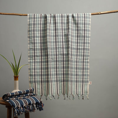 Handloom Fine Cotton Checks Bath Towel  78